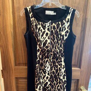 Karen Millen Women's Leopard Print Sleeveless Dress - Size UK 12, US 8, EU 40